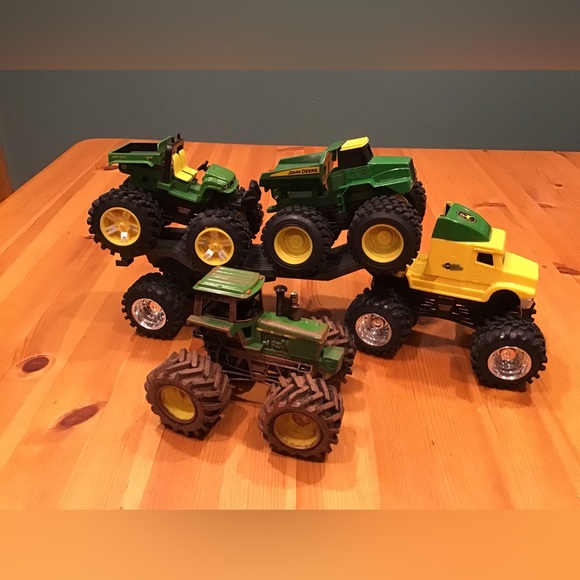 John Deere Toys John Deere Monster Trucks With Flatbed Trailer